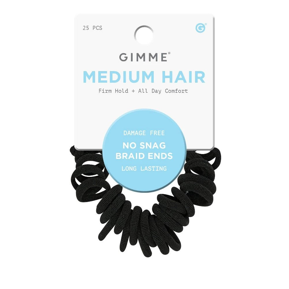 Gimme Beauty Medium Braid Ends Hair Band - Black - 25pk - Bellso